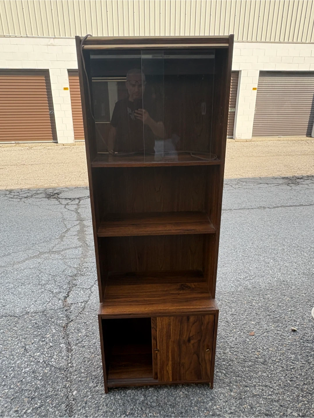 Free delivery used Vintage Dark Wood Shelving Unit