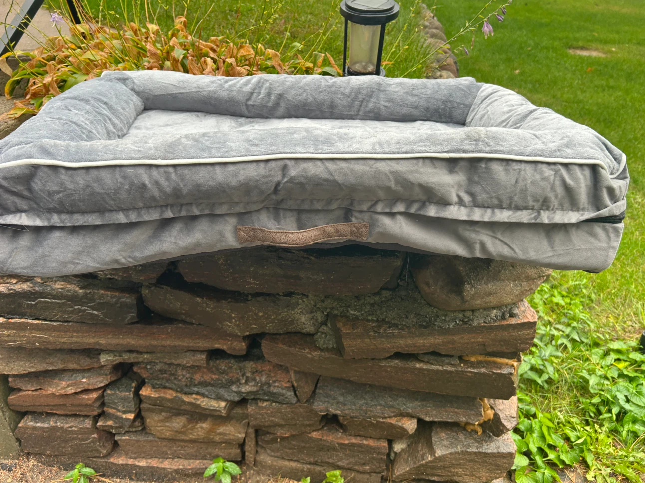 Grey Rectangular Pet Bed