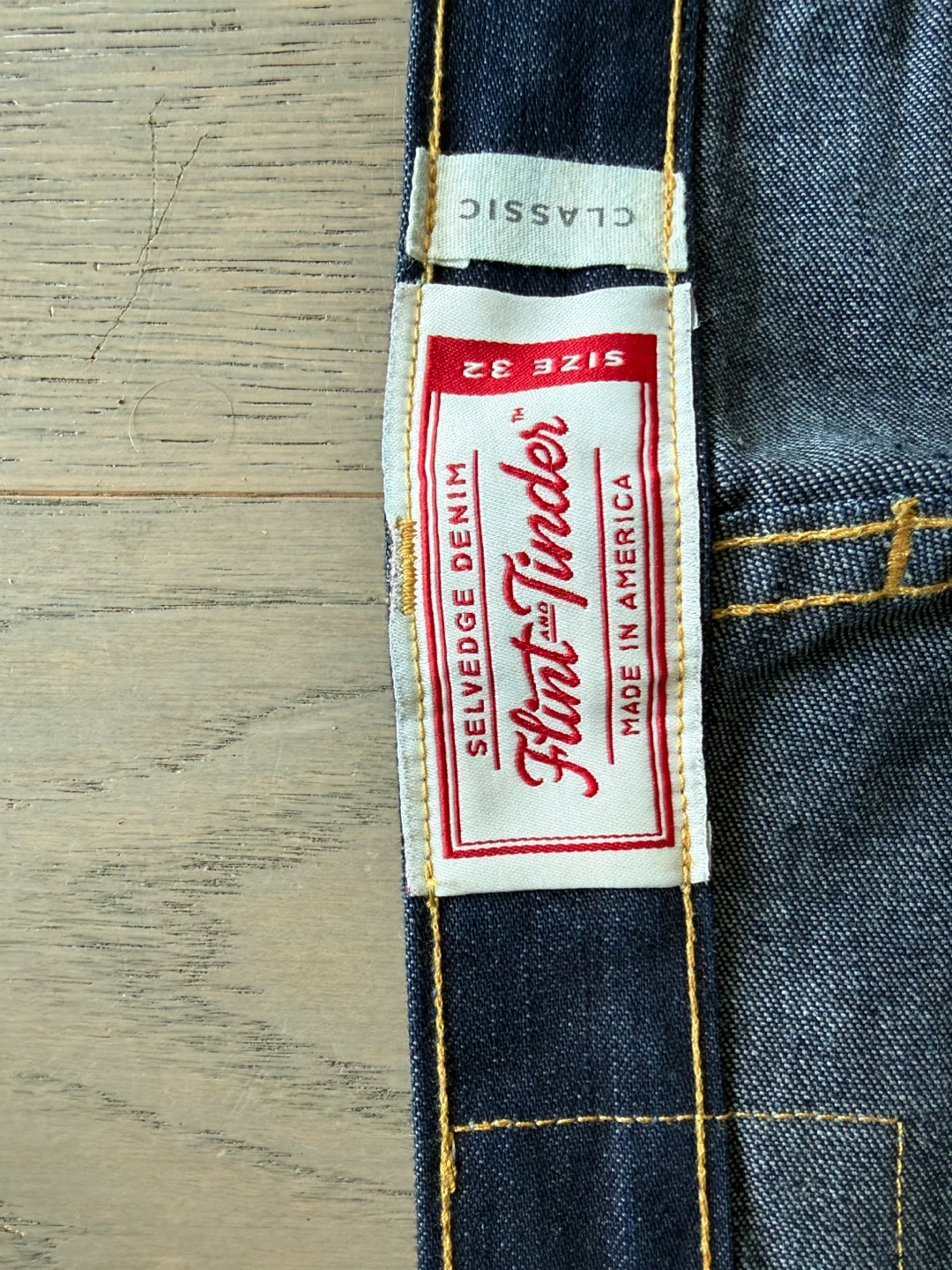 Mens 32/30 Flint & Tinder Selvedge straight cut Denim Jeans - photo 3