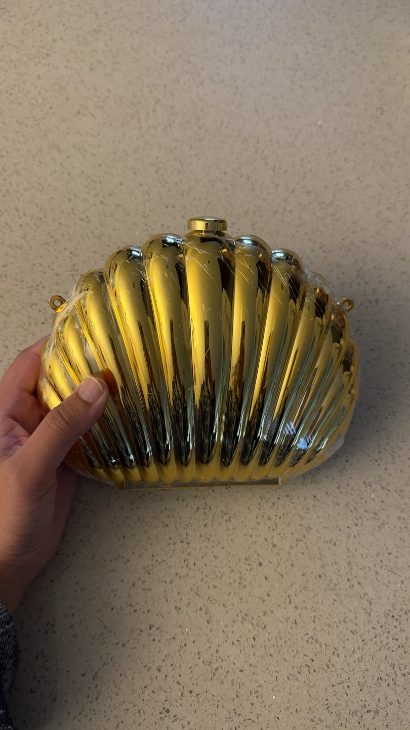 Gold Seashell Clutch Bag