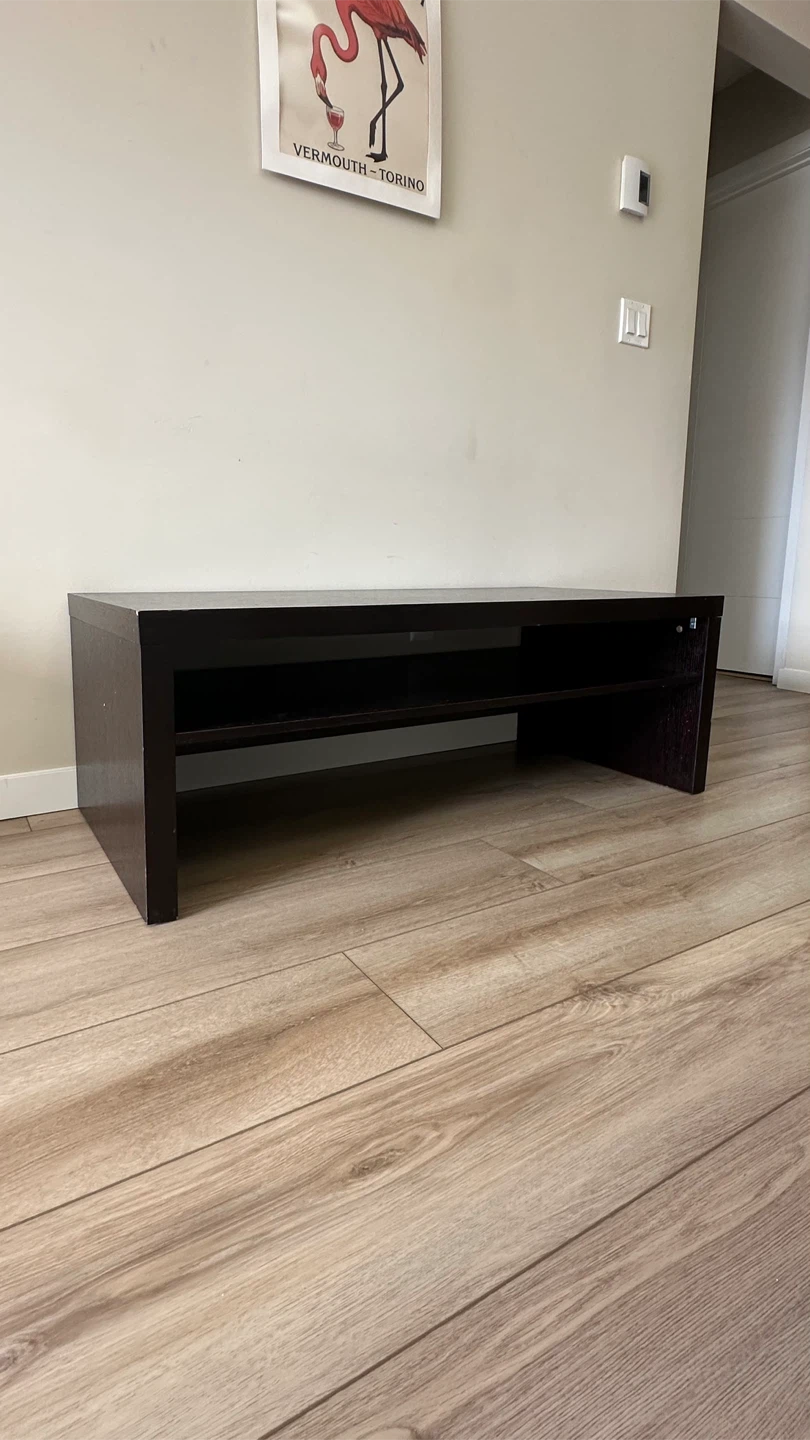 Dark Brown Coffee Table with Shelf