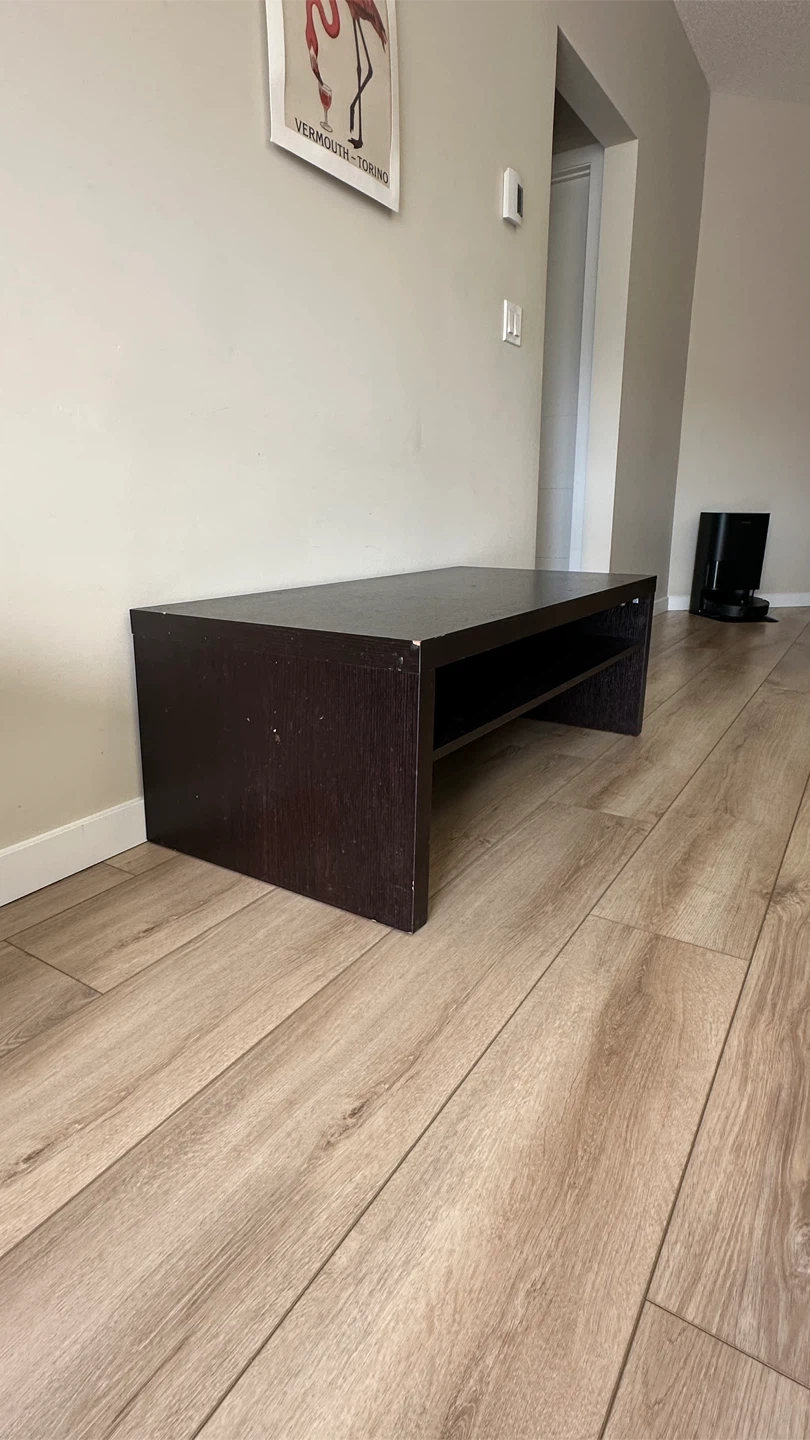 Dark Brown Coffee Table with Shelf - photo 2