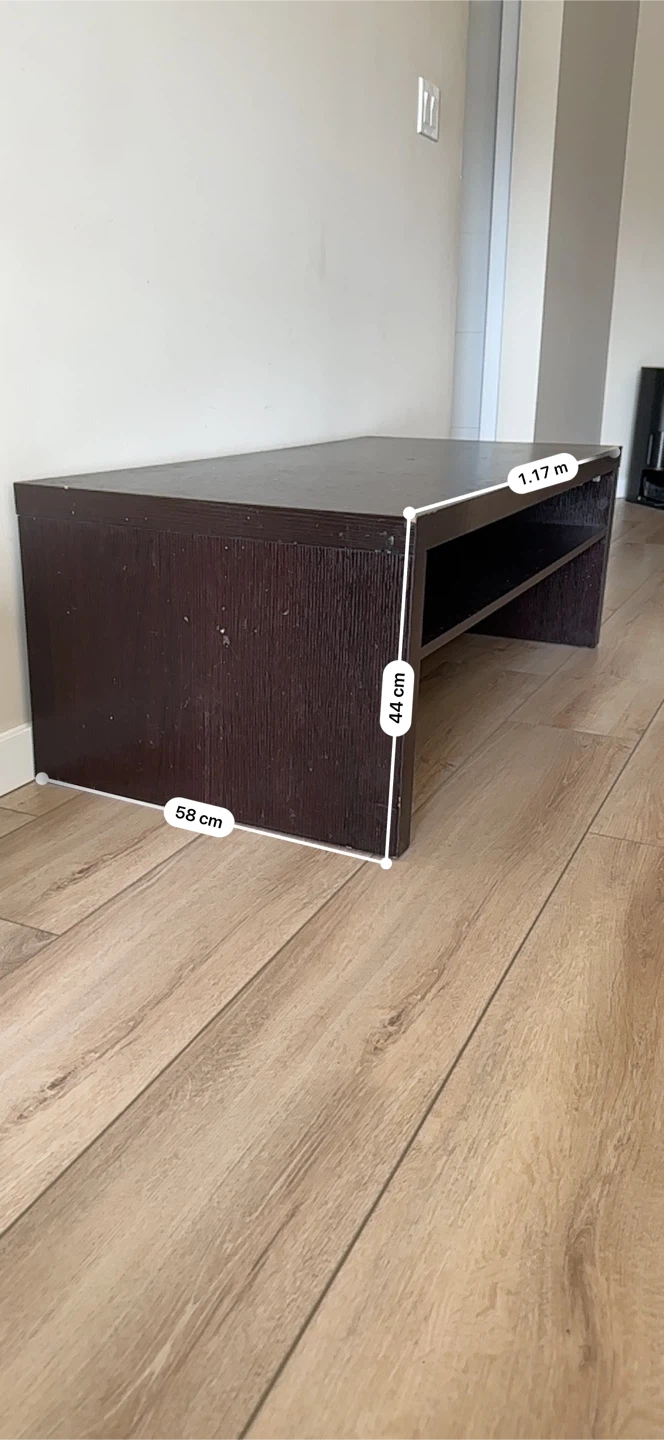 Dark Brown Coffee Table with Shelf - photo 4