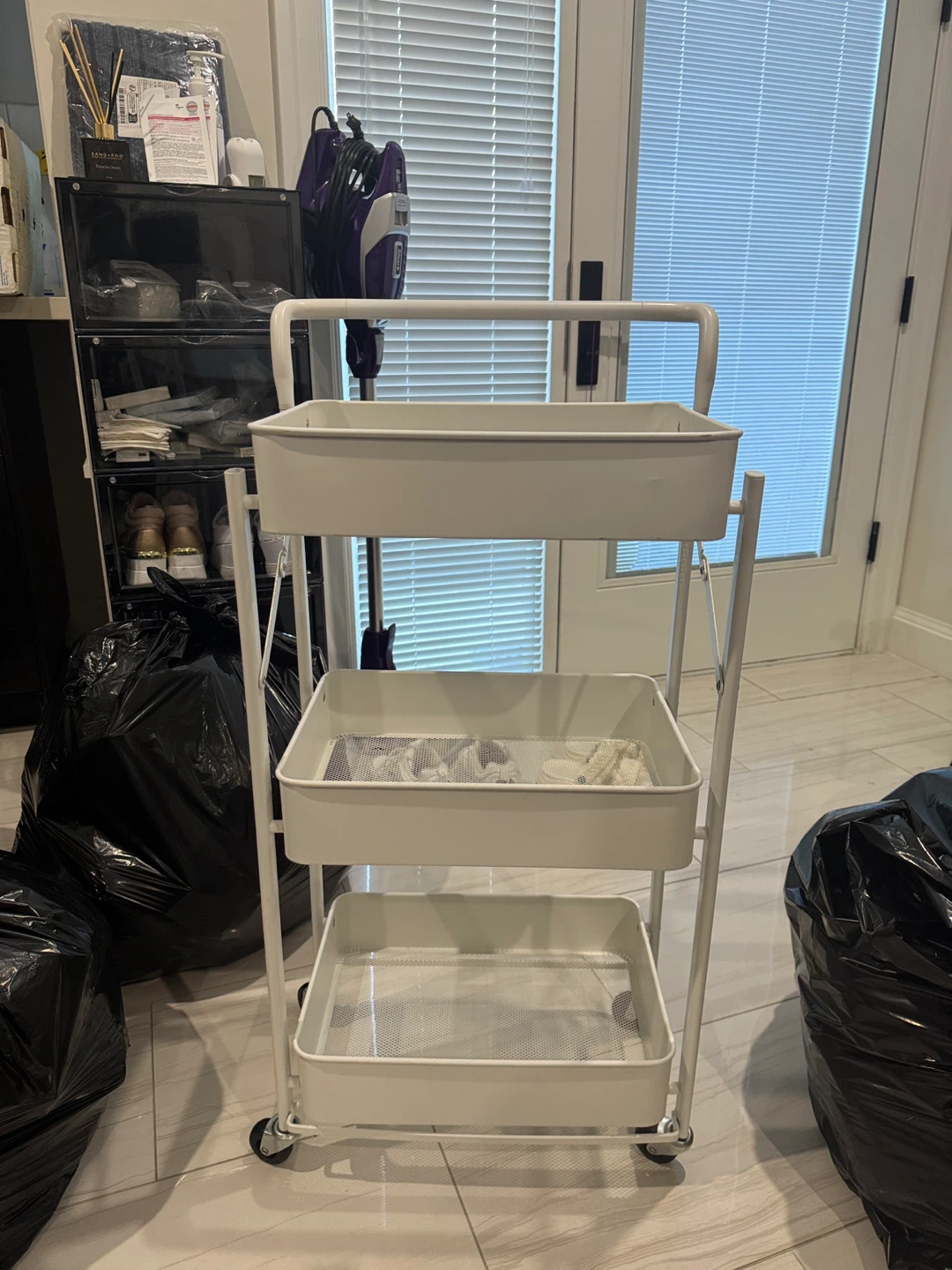White 3-Tier Rolling Utility Cart - photo 2
