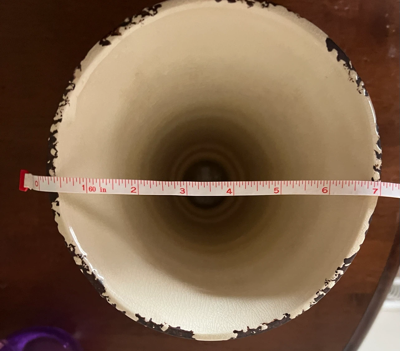 Cream and Brown Crackle Glaze Vase - photo 4