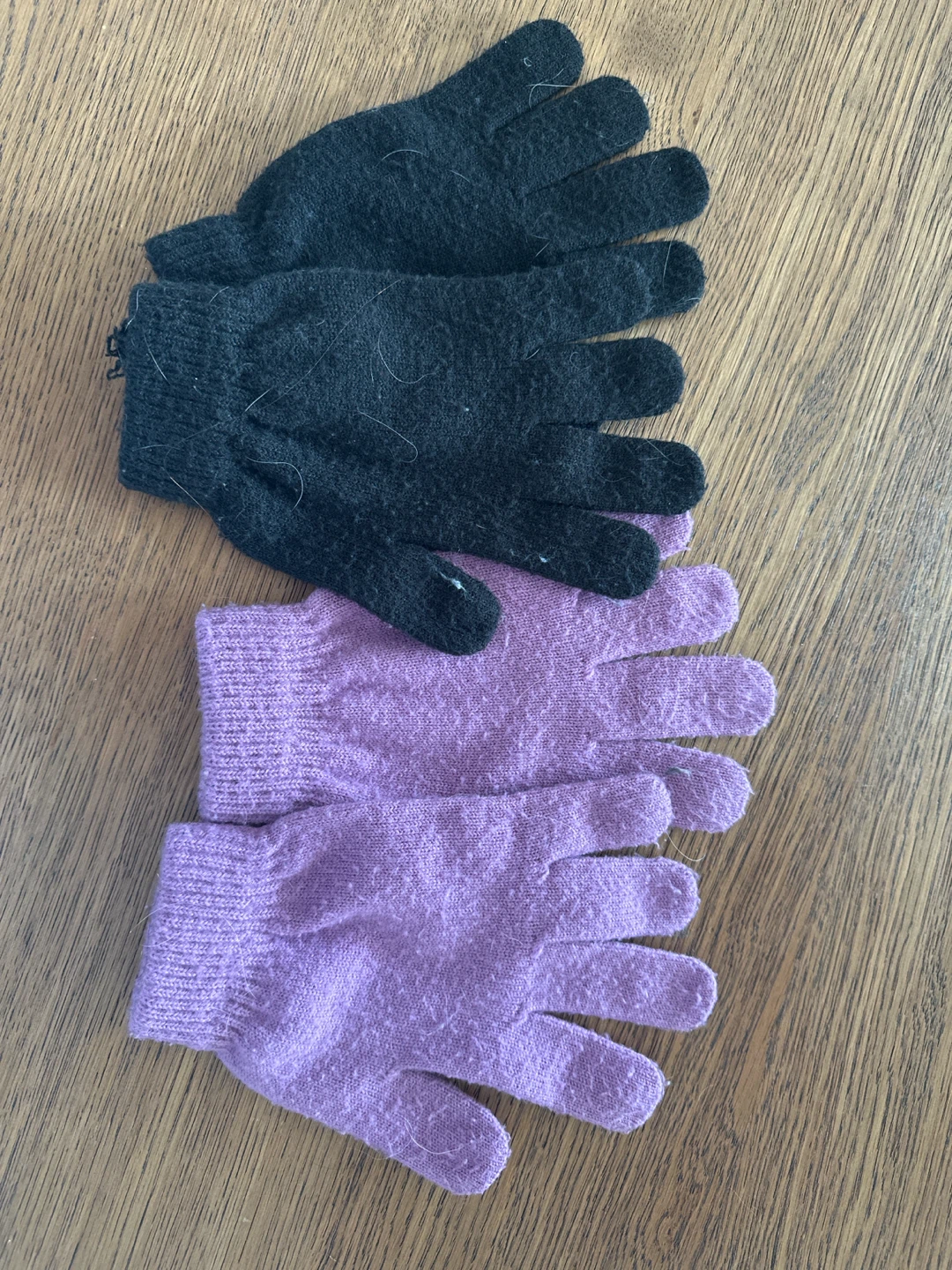 Two pairs of knit gloves