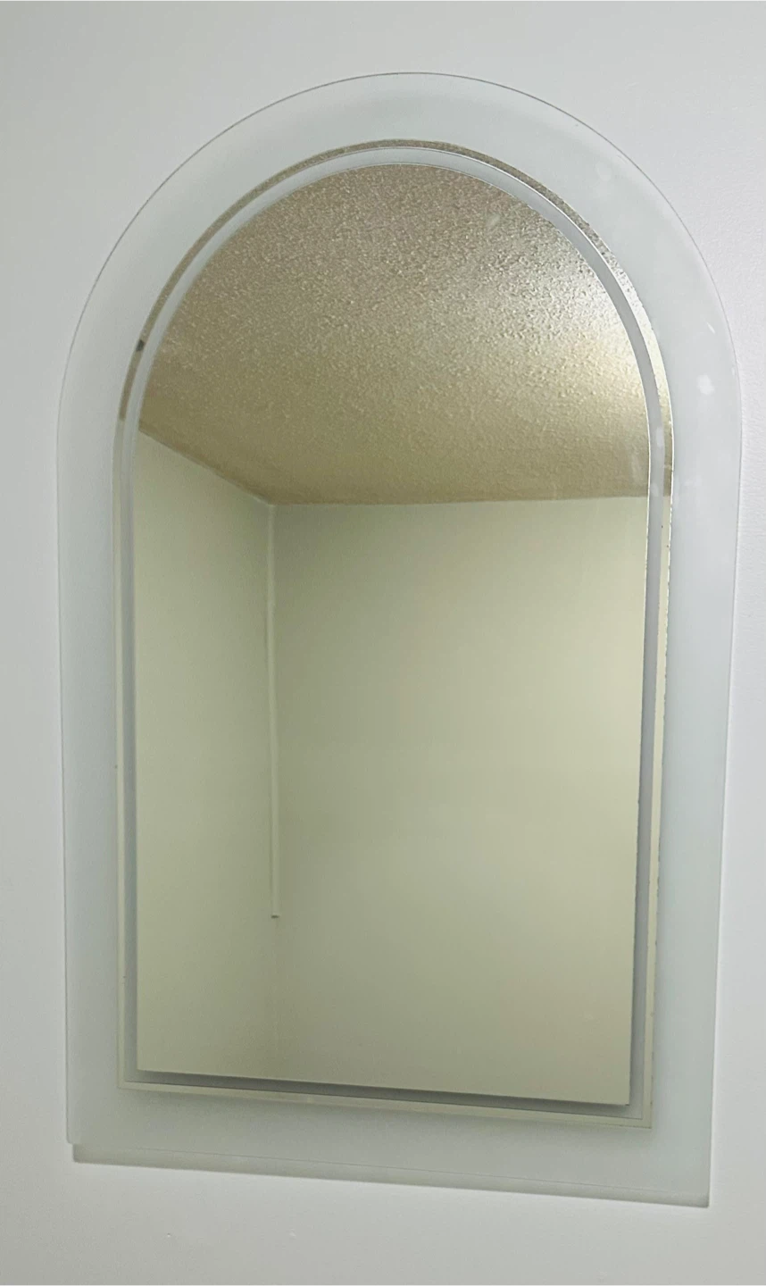 Arched Wall Mirror with Frosted Glass Border