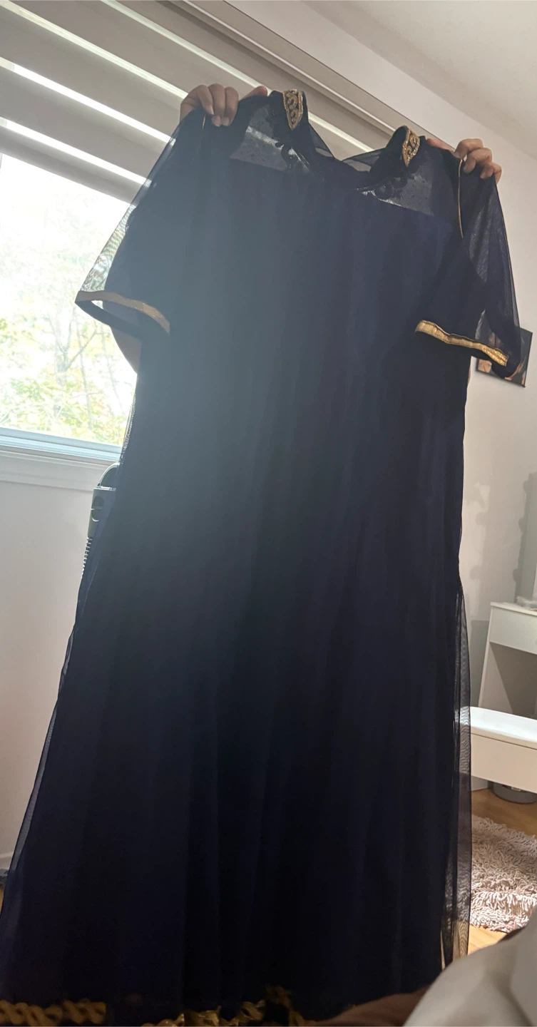 Navy blue embroidered traditional dress - photo 4