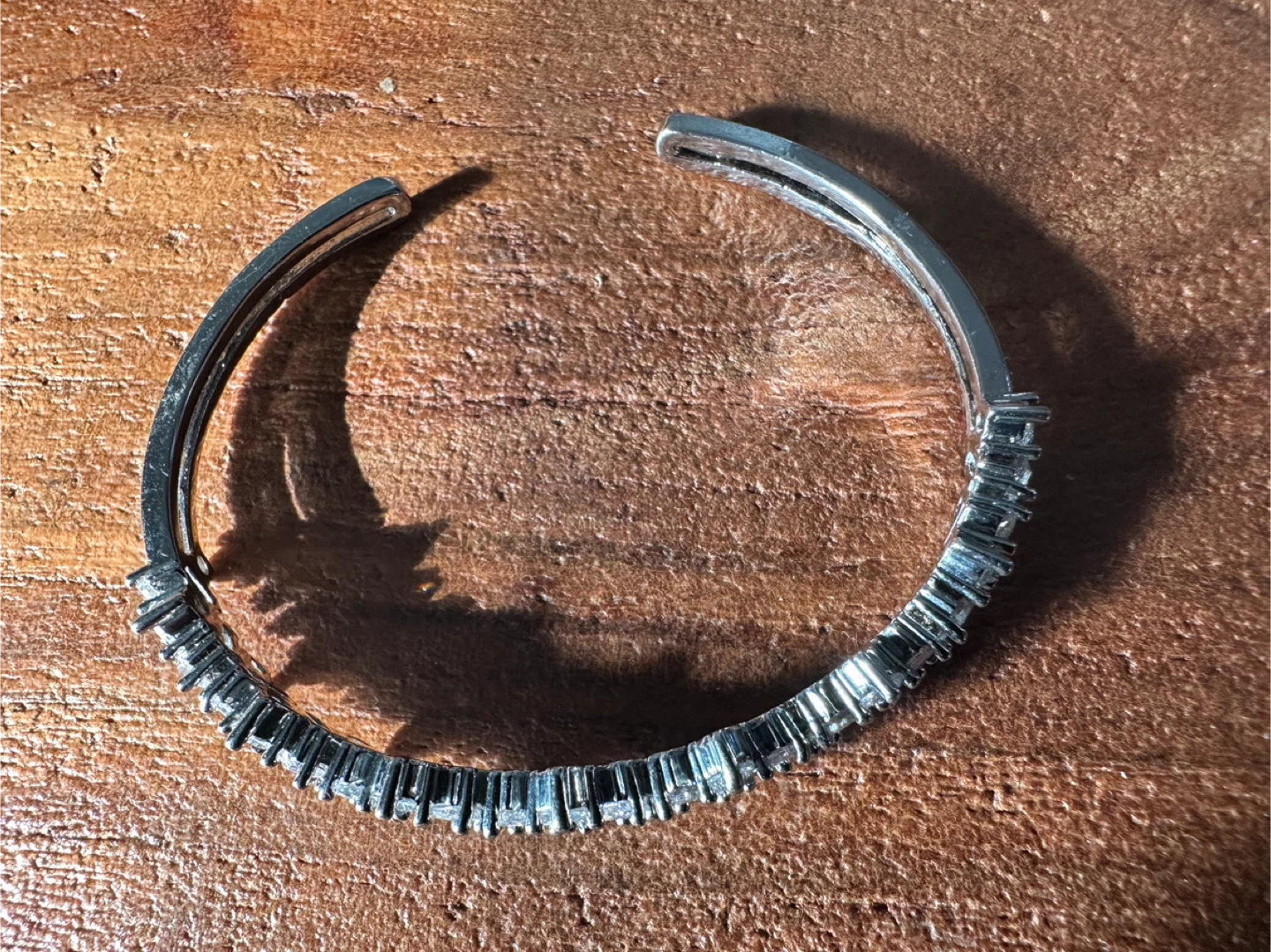 Silver-Tone Crystal Cuff Bracelet - photo 2