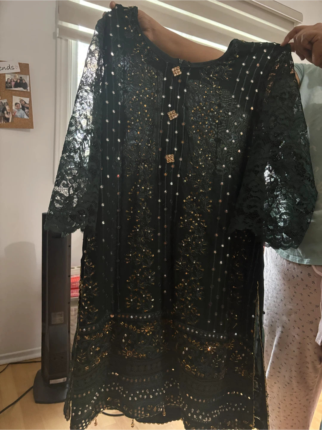 Embellished Dark Green Salwar Kameez Set - photo 2