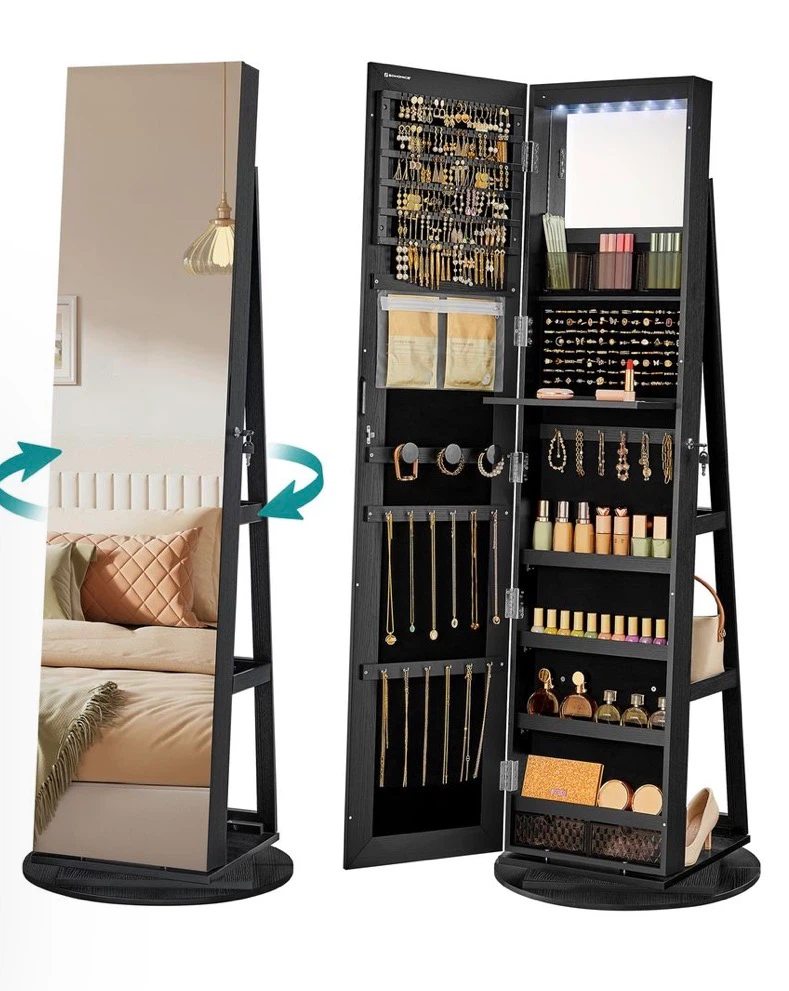 Lockable Mirror Jewelry Cabinet - photo 3