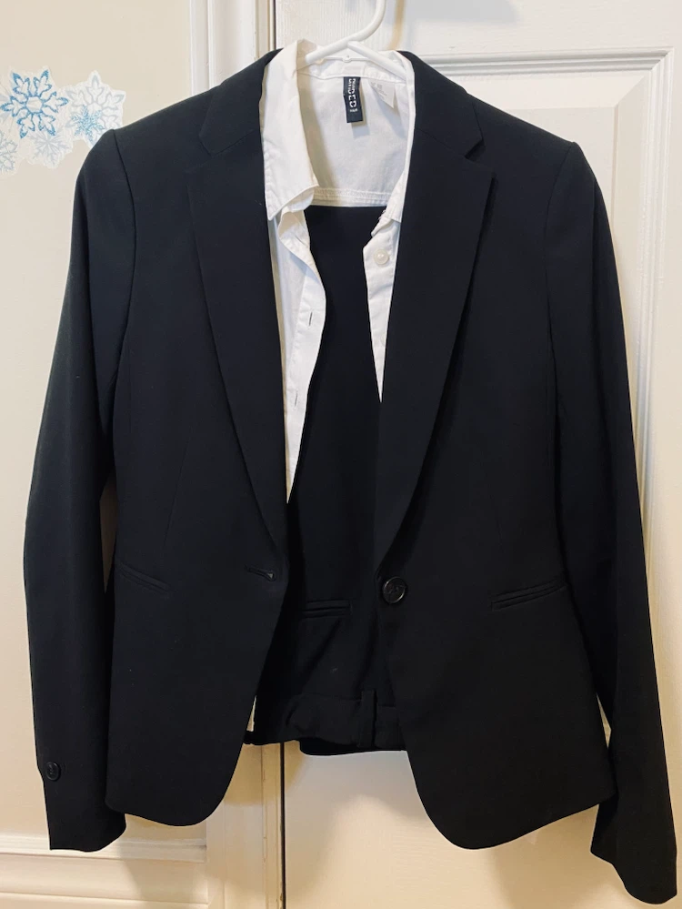 H&M Black Blazer and Trousers Suit Set