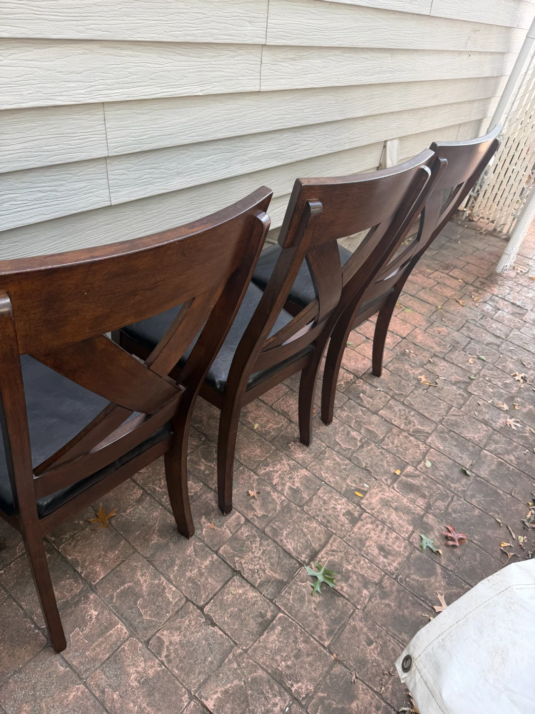 Set of 6 dark wood x-back dining chairs - photo 5