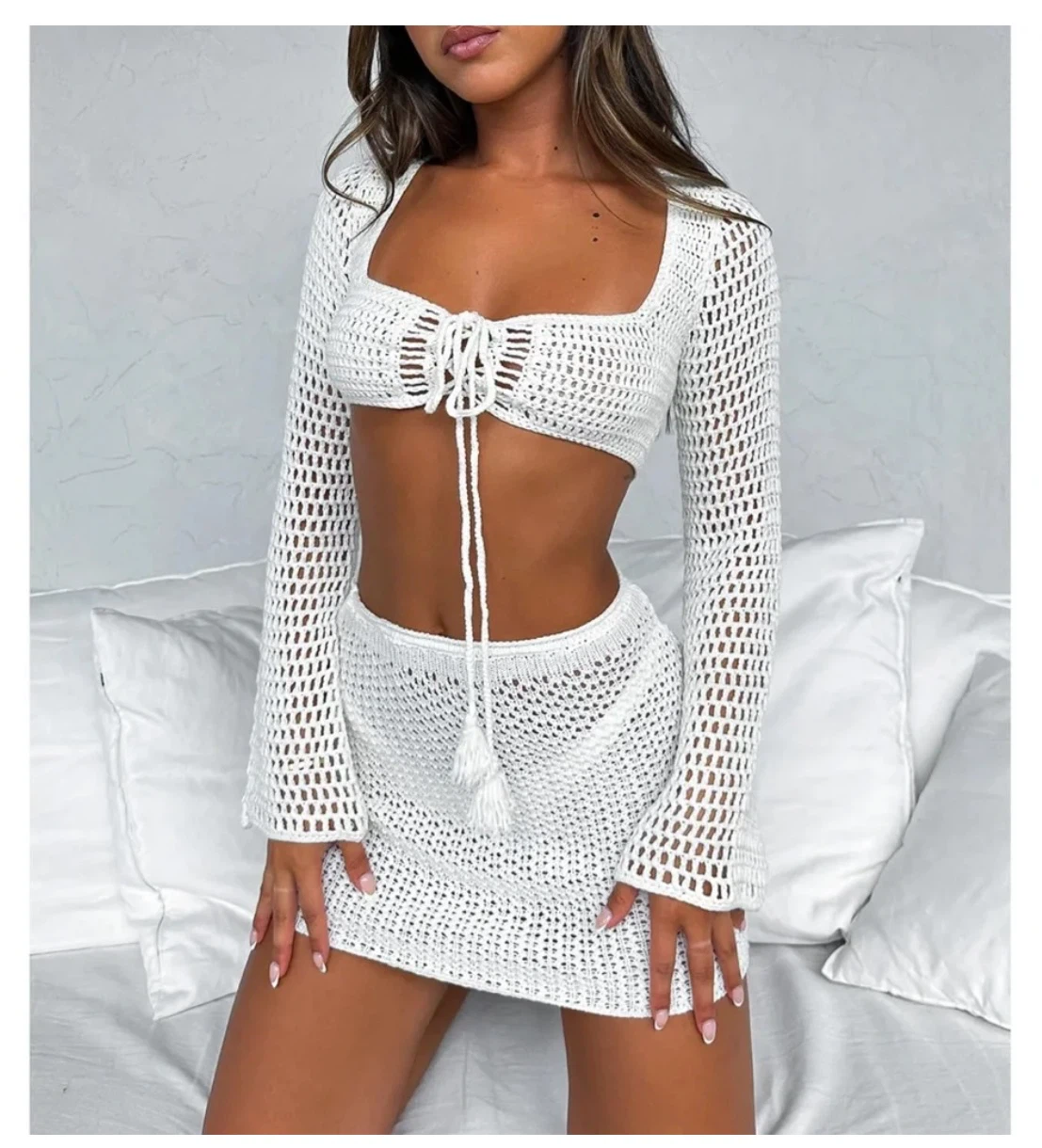 WHITE FOX Give Me Something Crochet MATCHING SET