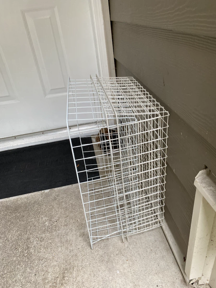 Set of Two White Wire Storage Baskets