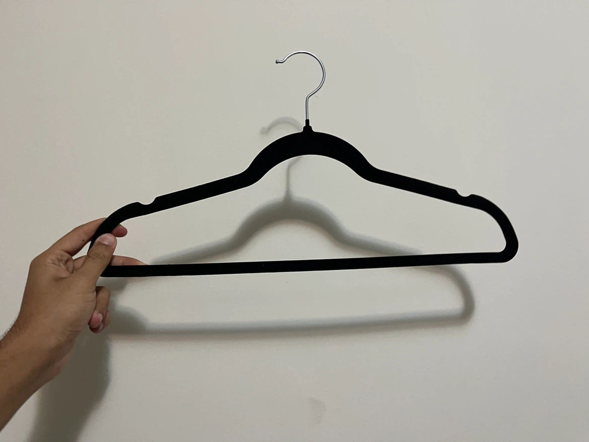 50pcs Black Velvet Non-Slip Clothes Hangers - photo 2