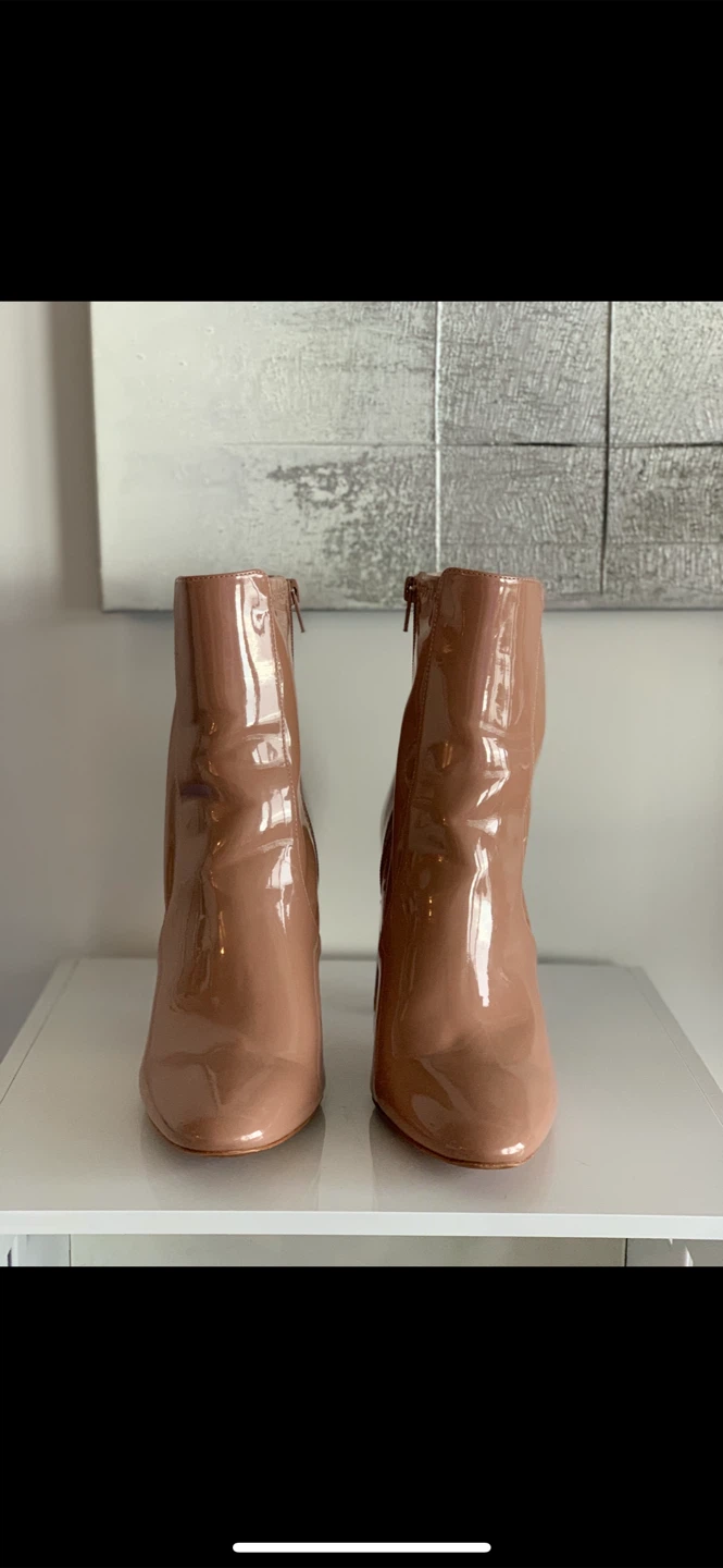 ALDO-Beige Patent Heeled Ankle Boots - photo 2