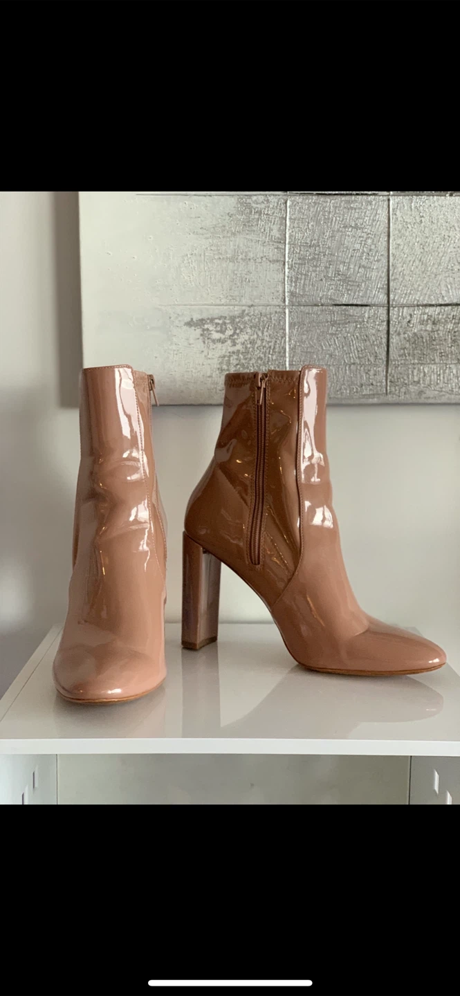 ALDO-Beige Patent Heeled Ankle Boots - photo 3
