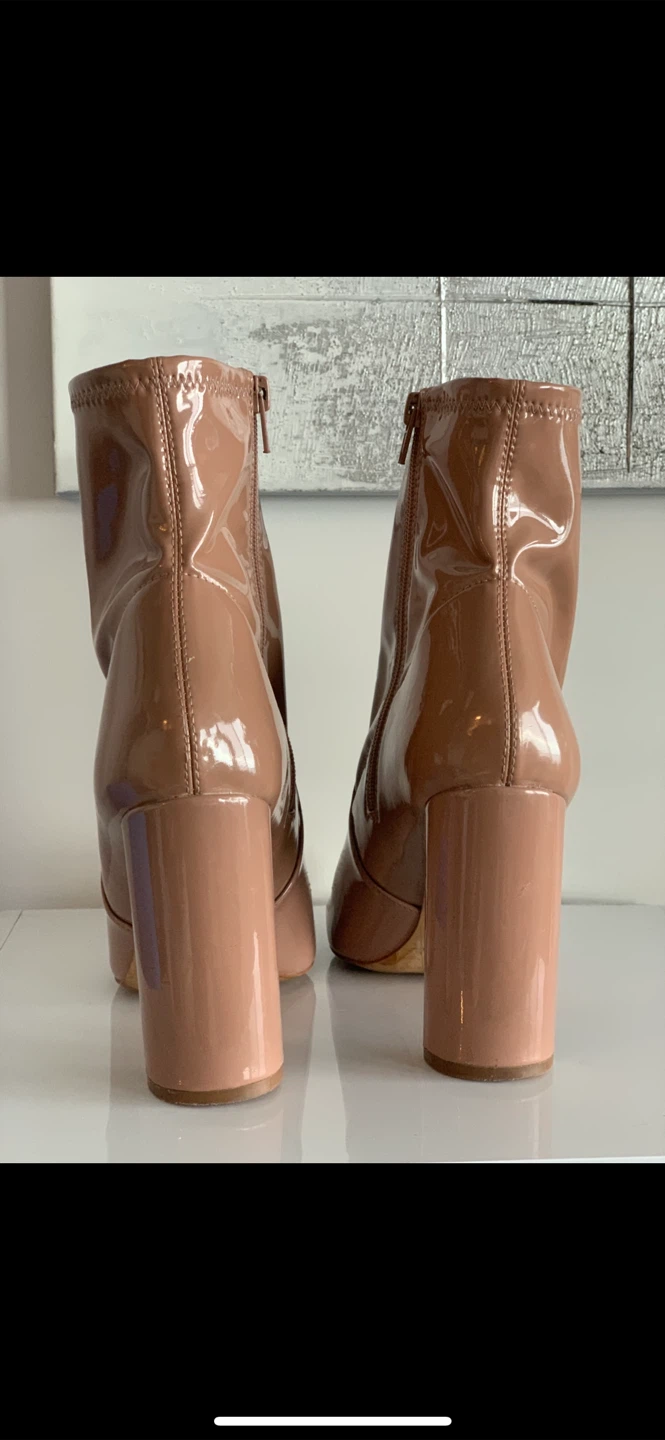 ALDO-Beige Patent Heeled Ankle Boots - photo 5