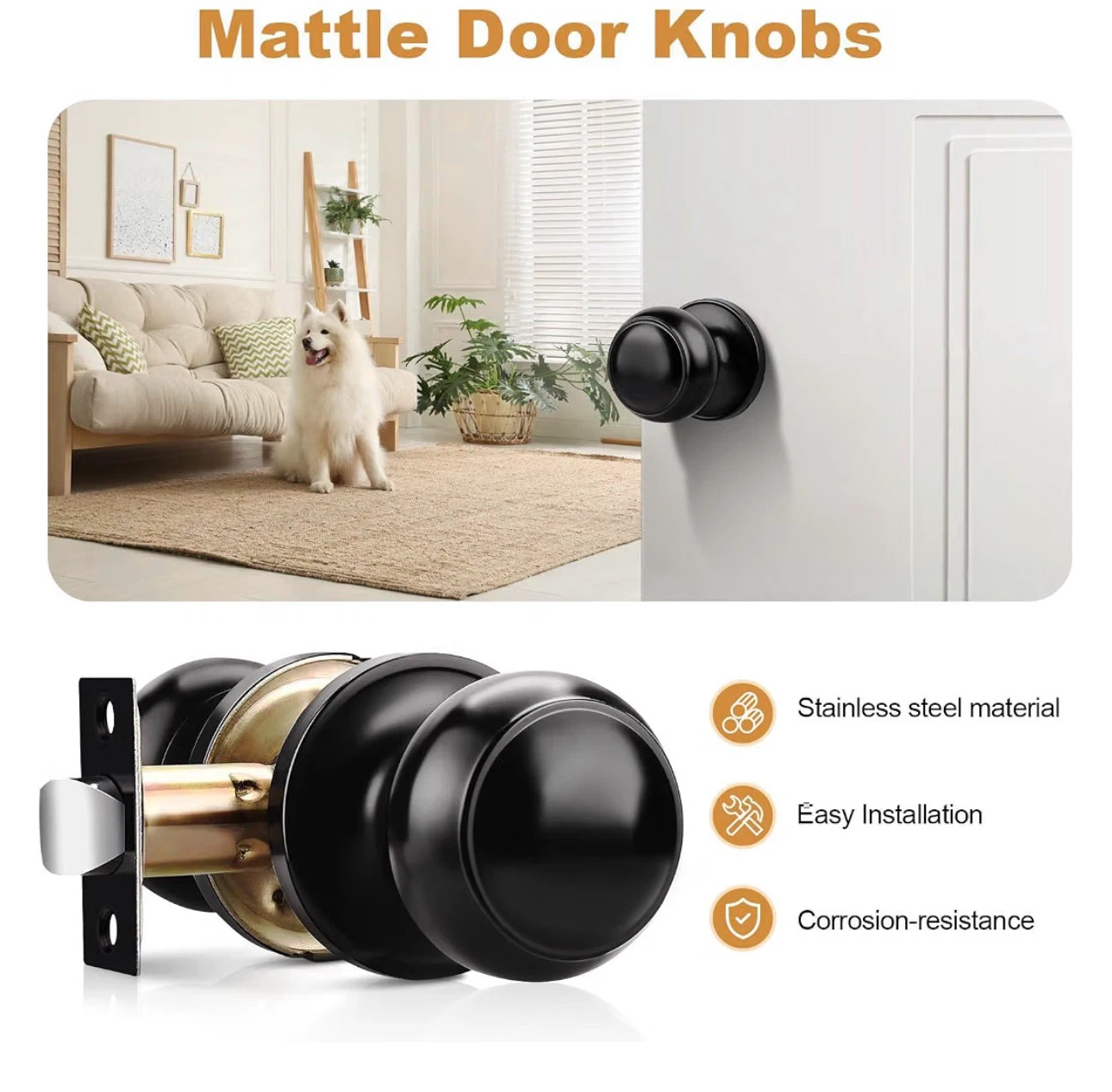 Matte Black Door Knob
