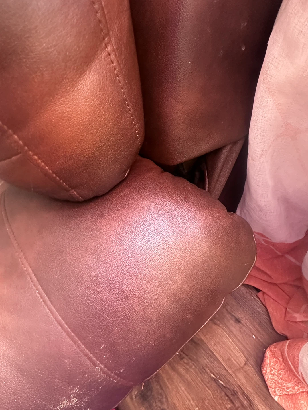 Dark Brown Faux Leather Sofa - photo 5