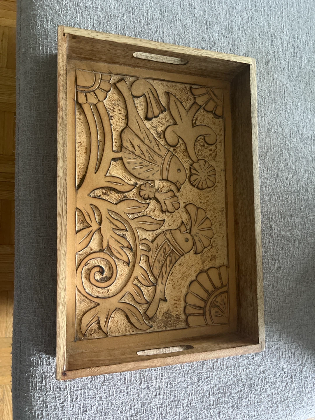 Carved Wooden Serving Tray