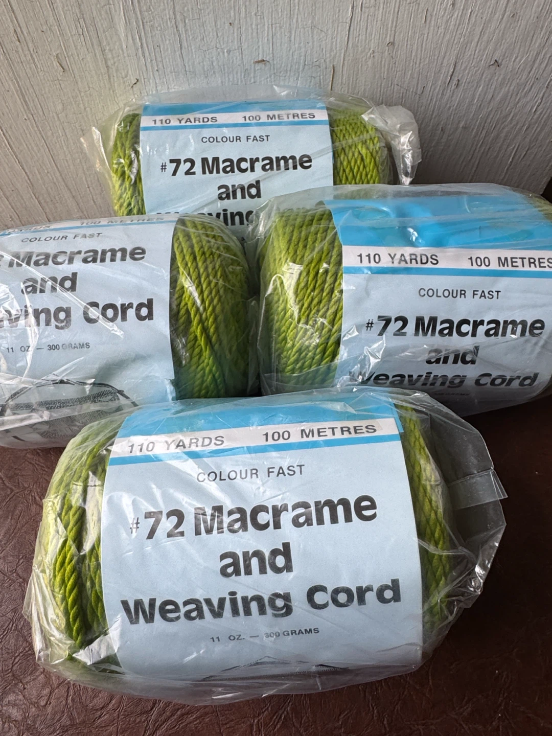 4 Rolls of #72 Macrame and Weaving Cord