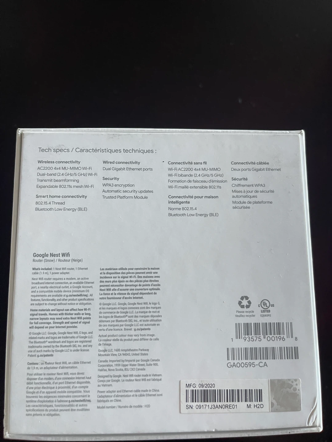Google Nest Wifi Router H2D - photo 3