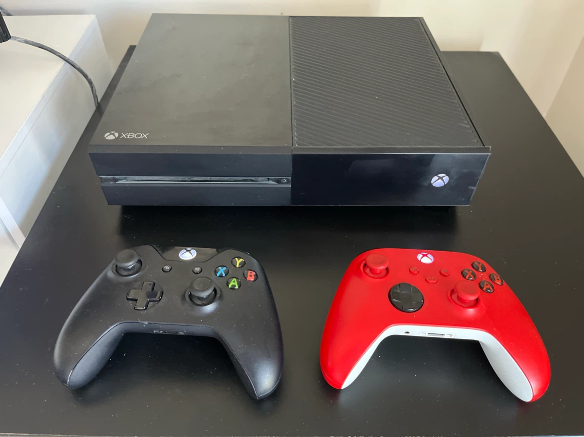 Xbox One Console with Two Controllers and Just Dance 2021