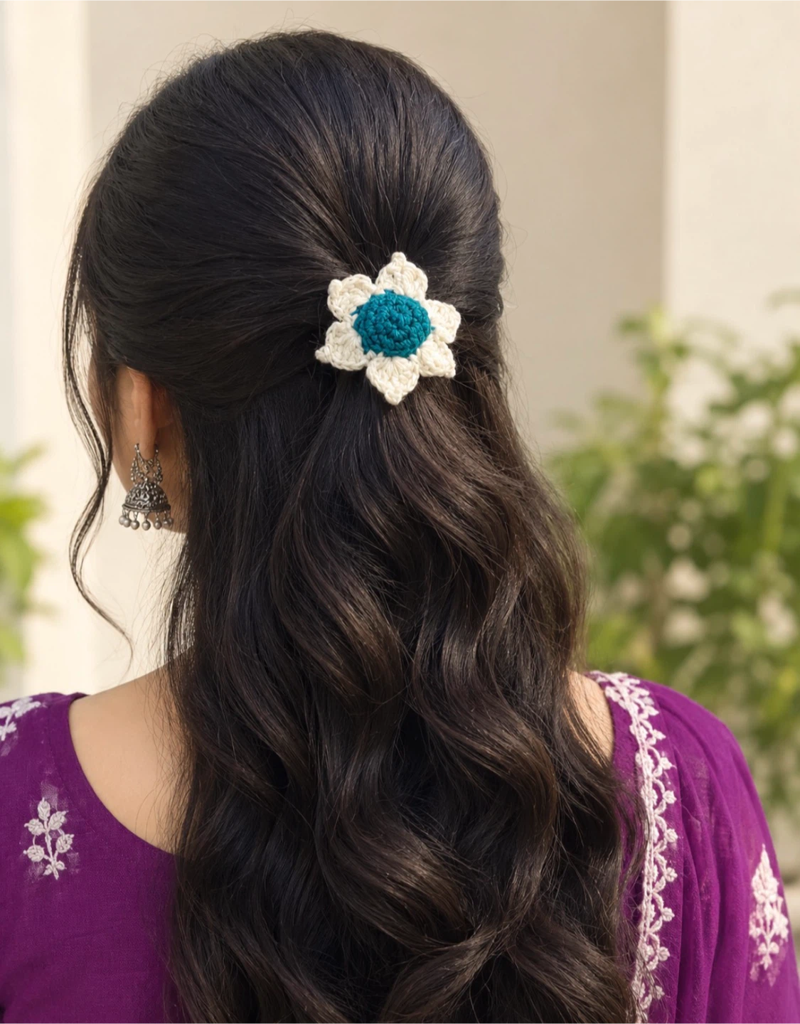 Handmade Crochet Flower Hair Clip