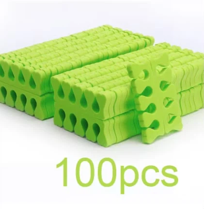 100pcs Green Foam Toe Separators For Nails