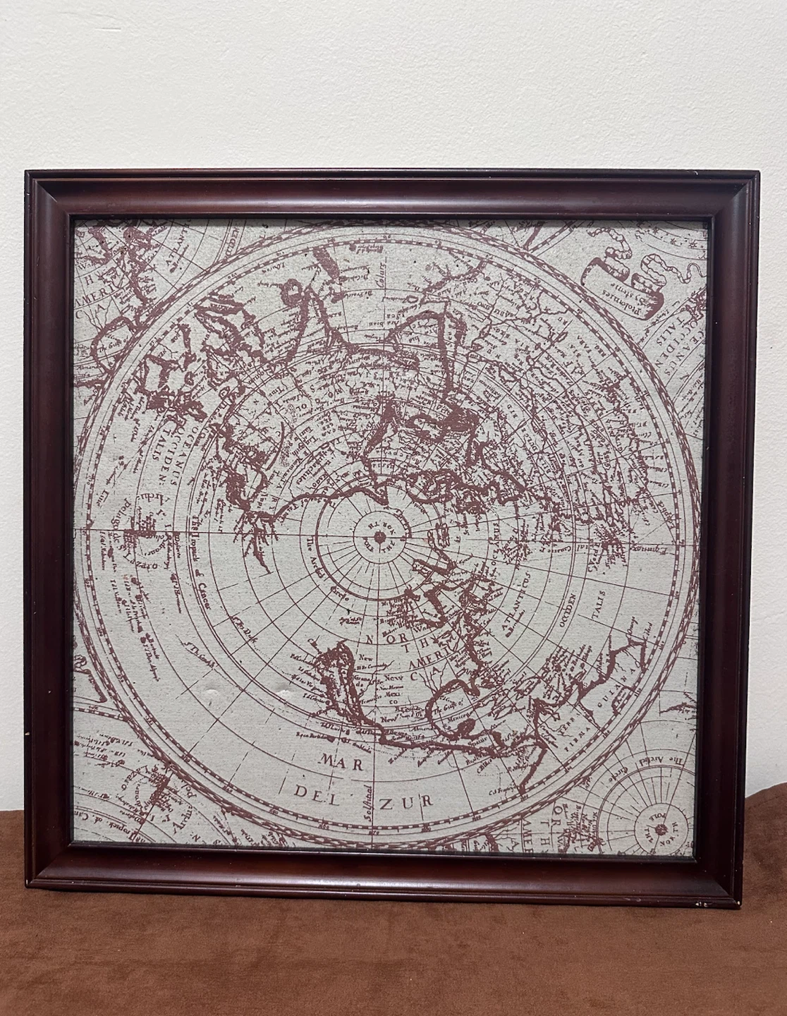 Framed Vintage Style World Map Art - photo 2