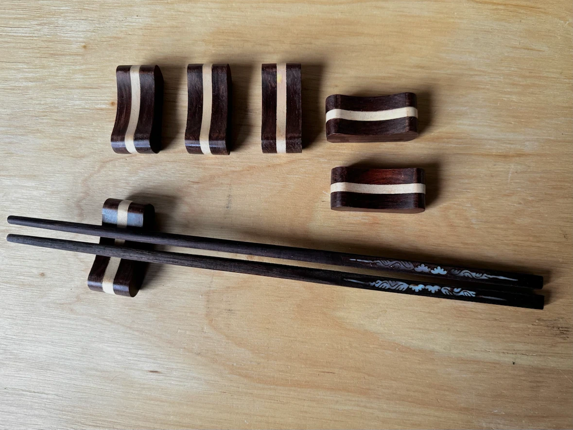 Wooden Chopstick Rests - Set of 6