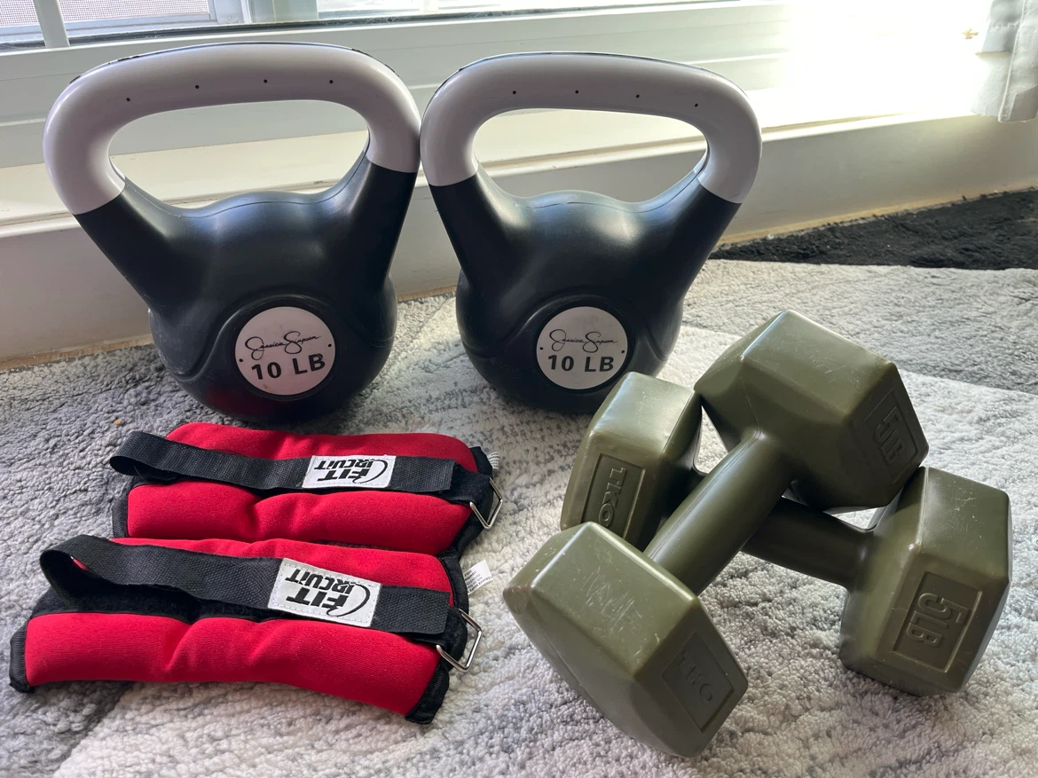 Home Gym Weights: Kettlebells, Dumbbells, and Ankle Weights