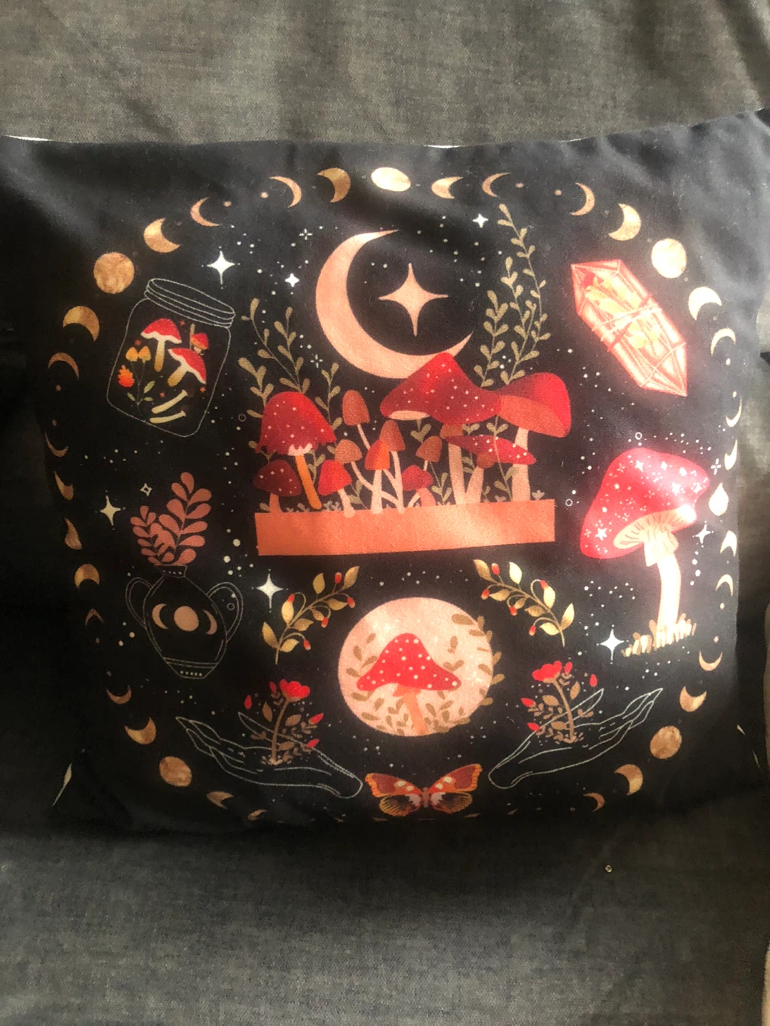 Mushroom Print Decorative Cushion Throw Pillow - photo 2
