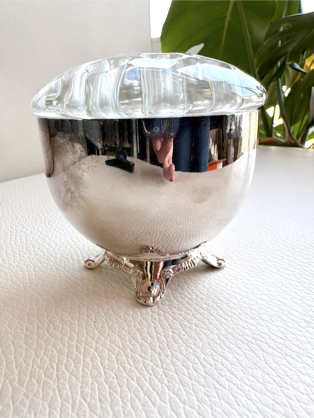 J.A. Rogers Silver-Plated Bowl with Glass Flower Frog - photo 2