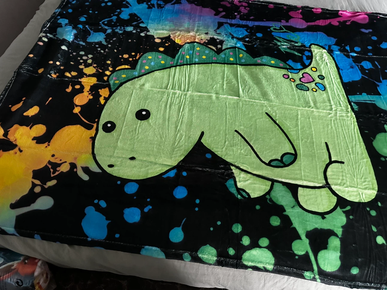 Green Dinosaur Plush Throw Blanket - photo 2