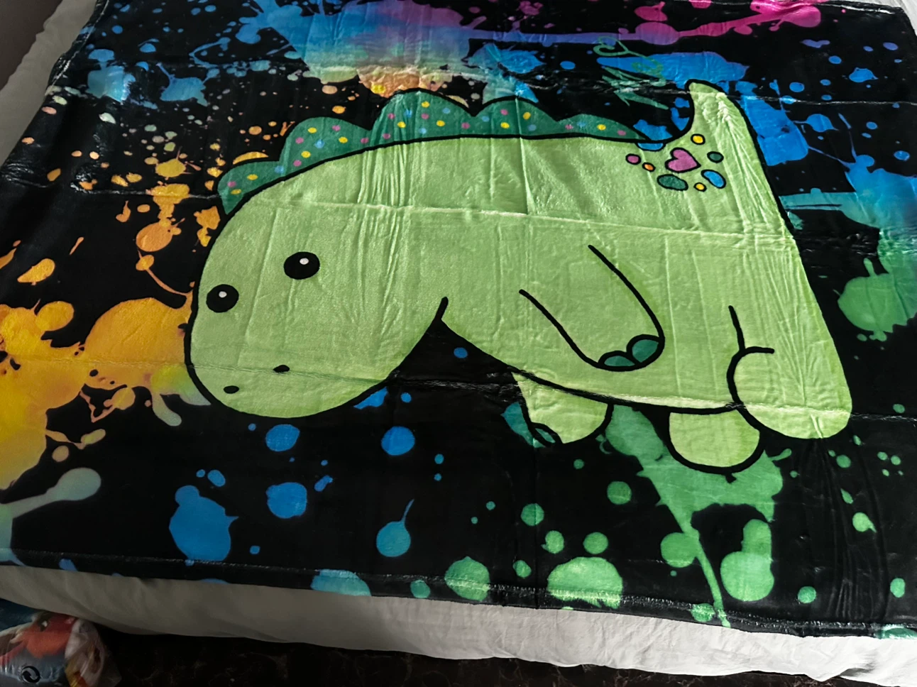Green Dinosaur Plush Throw Blanket - photo 3