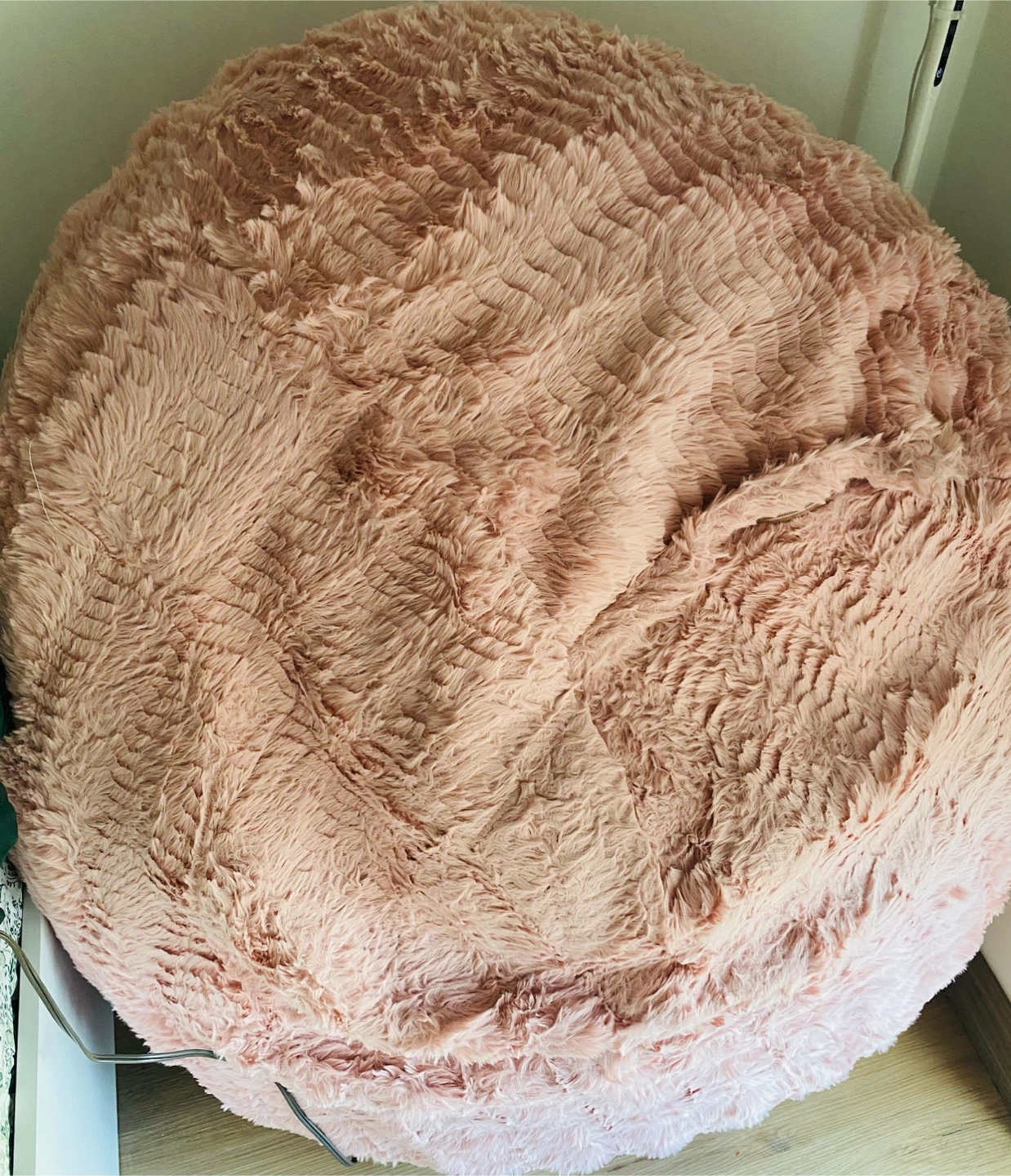 Pink Faux Fur Bean Bag Chair - photo 2