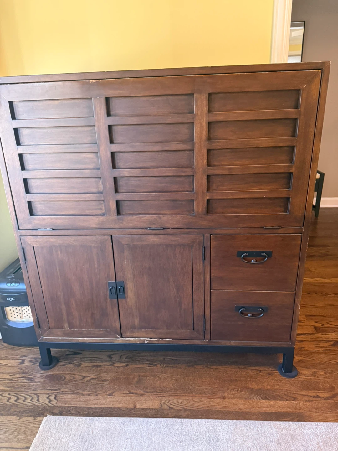 Wood Secretary Desk with Storage