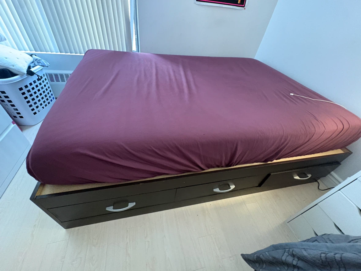 Dark Brown Storage Bed Frame