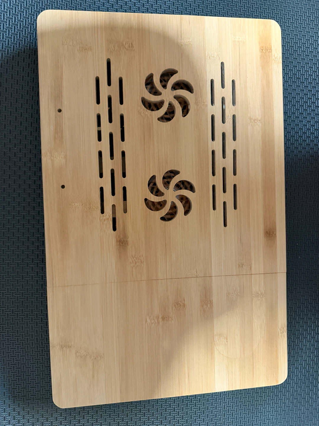 Adjustable Bamboo Laptop Desk with Cooling Fan