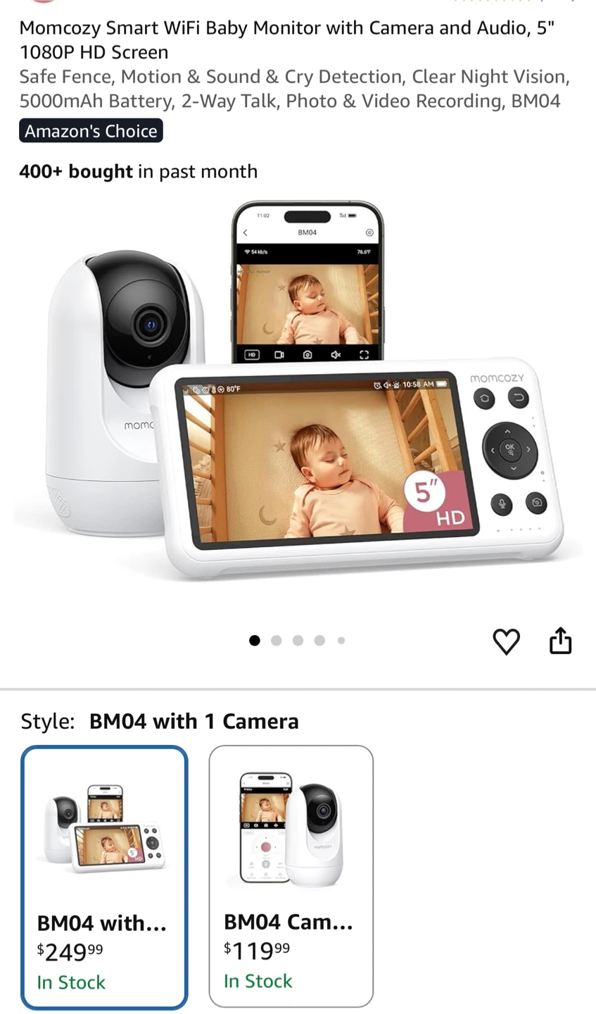 Momcozy BM04 Smart WiFi Baby Monitor