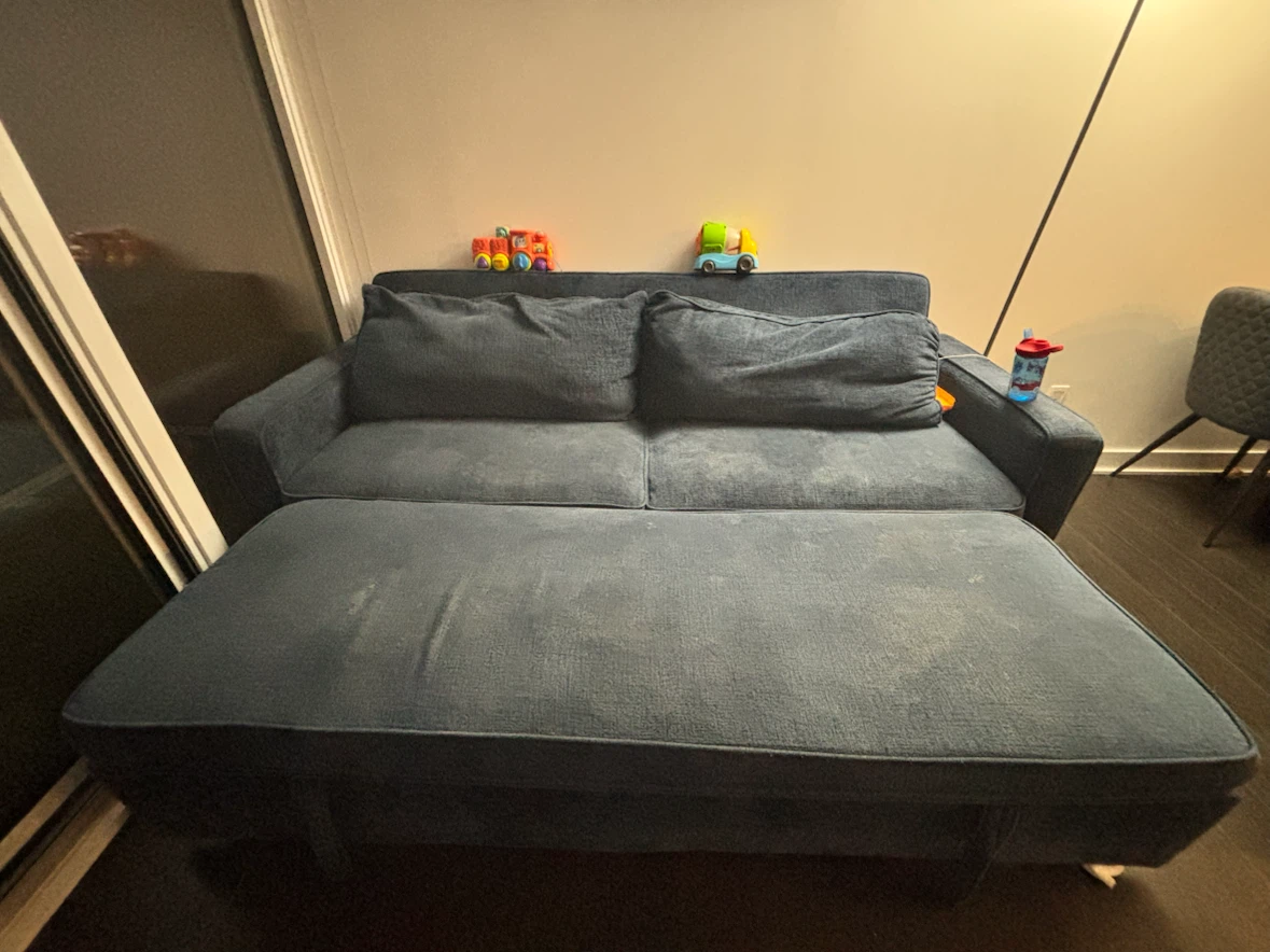 Dark Blue Sofa Bed with Pull-Out Section - photo 2
