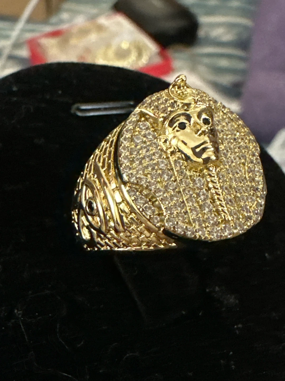 Pharaoh 14k laminated Gold Tone Statement Ring