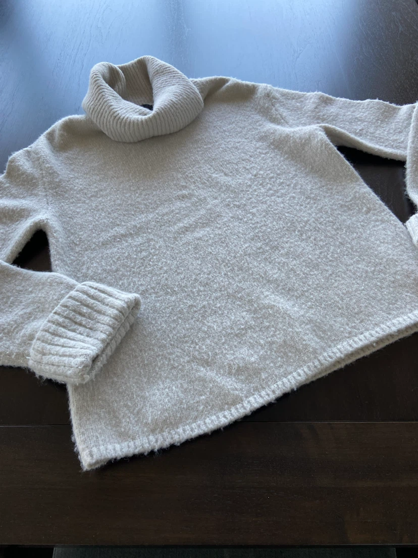 SFW Suitable For Work Cream Turtleneck Sweater