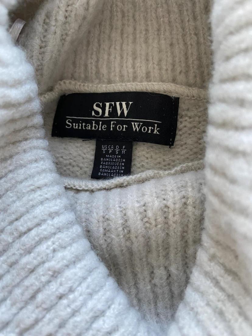 SFW Suitable For Work Cream Turtleneck Sweater - photo 2