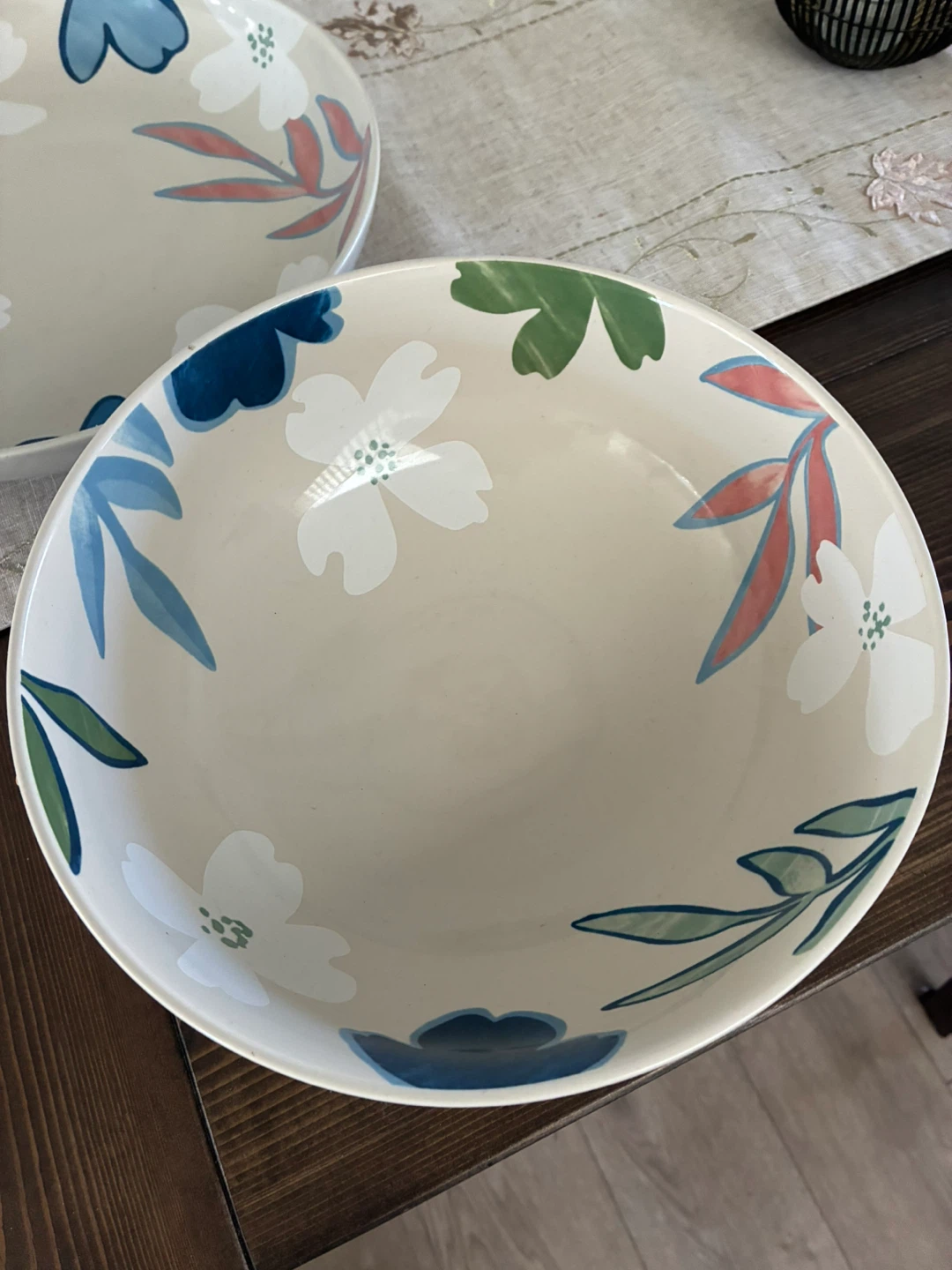 Floral Ceramic Pedestal Bowl