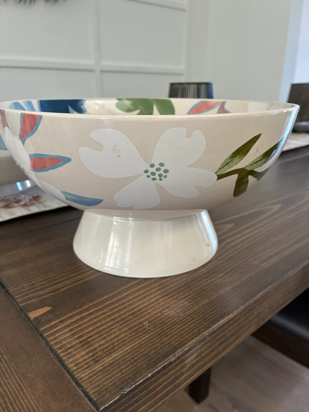 Floral Ceramic Pedestal Bowl - photo 2