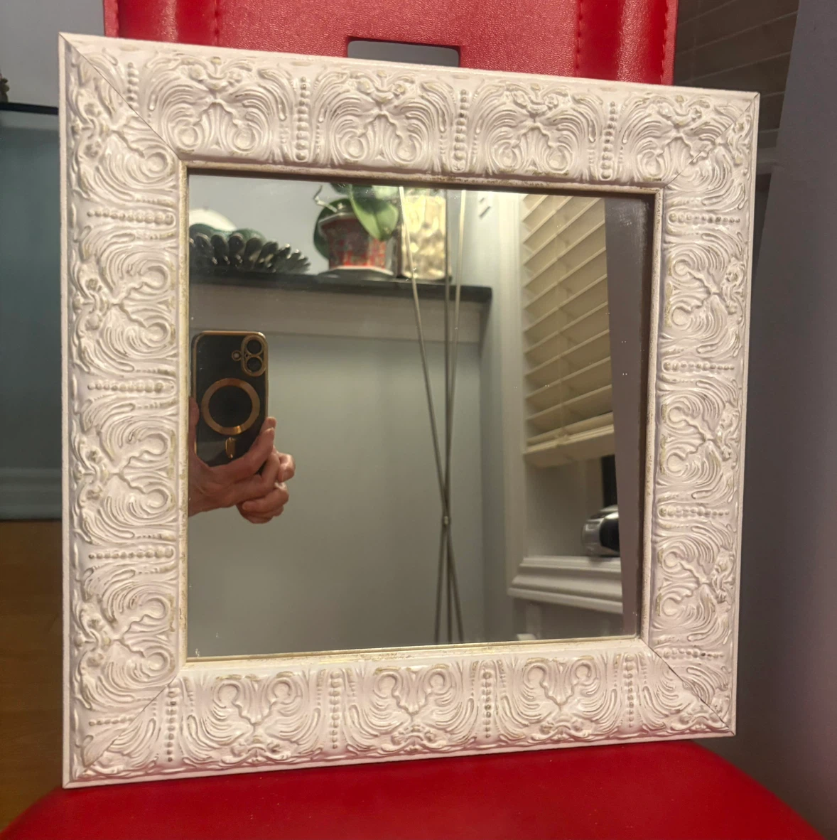 Sears ornate white wall mirror
